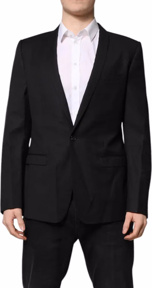Dolce & Gabbana Black GOLD Single Breasted Suit Coat Blazer