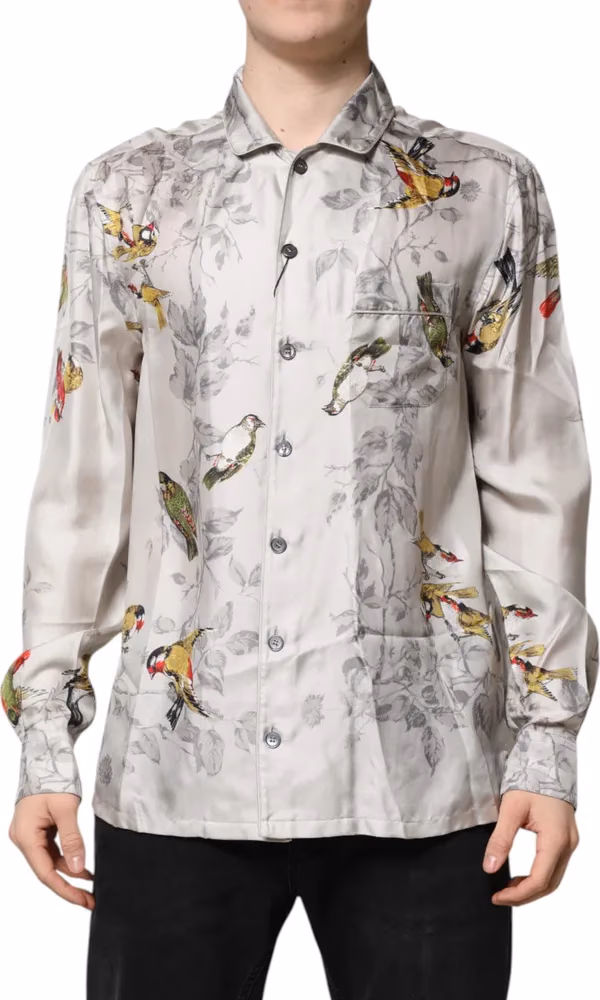Dolce & Gabbana Multicolor Silk Printed Button Down Shirt