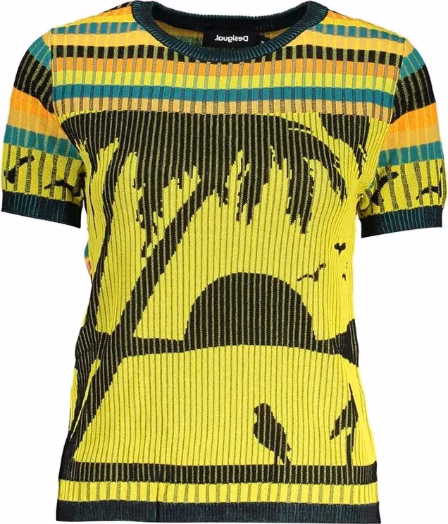 Desigual Giallo Viscosa Women's Sweater
