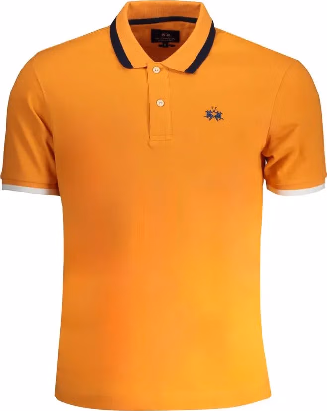 La Martina Arancione Cotton Men Polo
