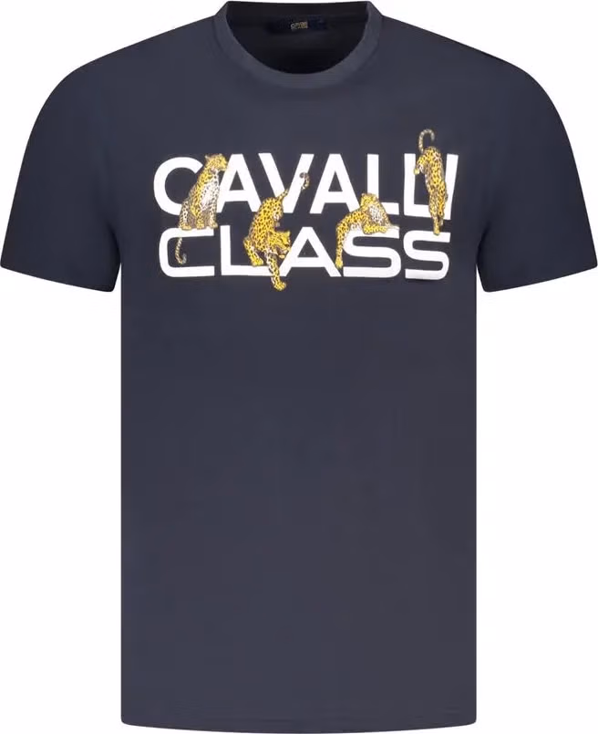Cavalli Class Blue Cotton Men T-Shirt