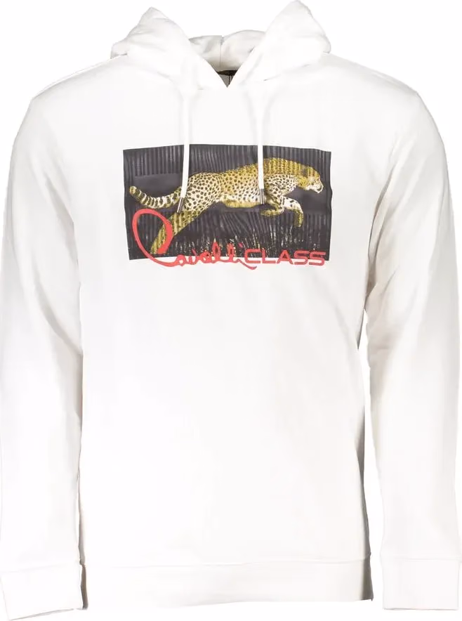 Cavalli Class Bianco Cotton Men Sweatshirt
