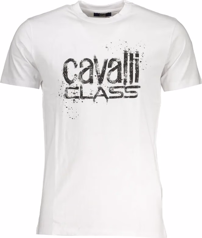 Cavalli Class White Cotton Men T-Shirt