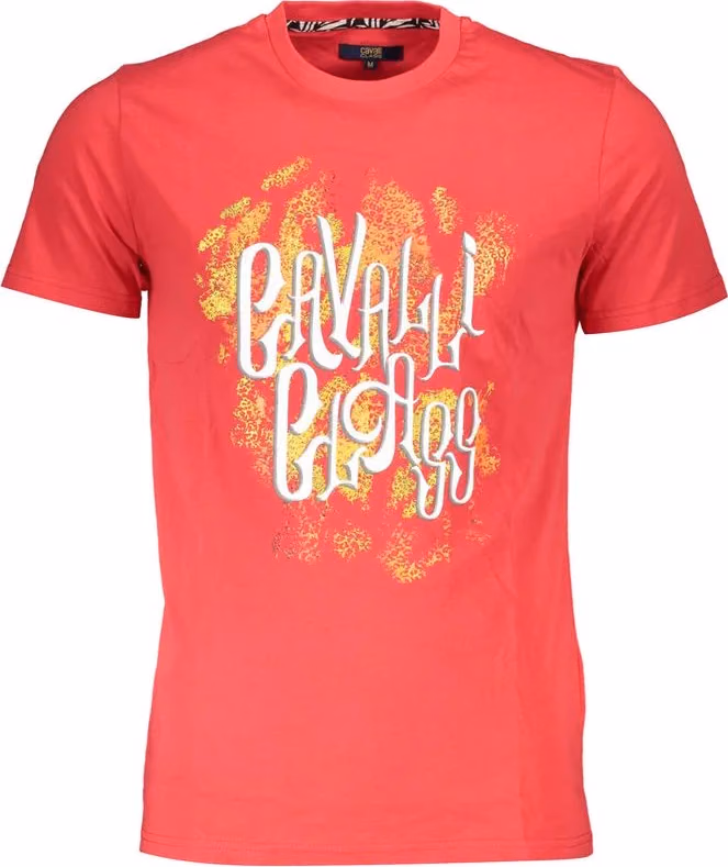 Cavalli Class Rosso Cotton Mens T-Shirt
