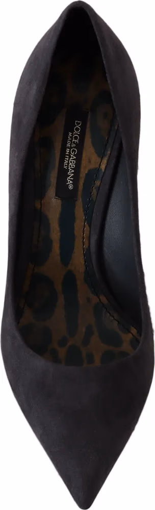 Dolce & Gabbana Gray Suede Leather Stiletto  Shoes Heels