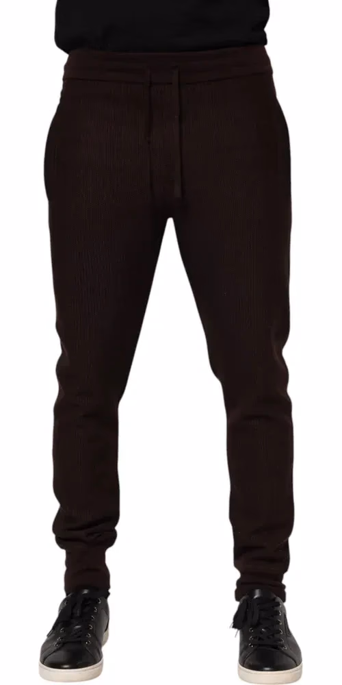 Dolce & Gabbana Brown Cashmere Men Jogger Sweatpants Pants