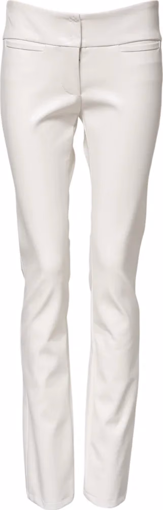 Dolce & Gabbana White Polyurethane High Waist Tapered Pants