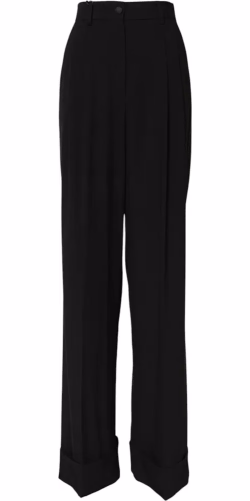 Dolce & Gabbana Black Wool High Waist Formal Pants