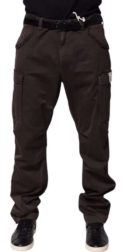 Dolce & Gabbana Brown Cotton Stretch Cargo Men Trouser Pants
