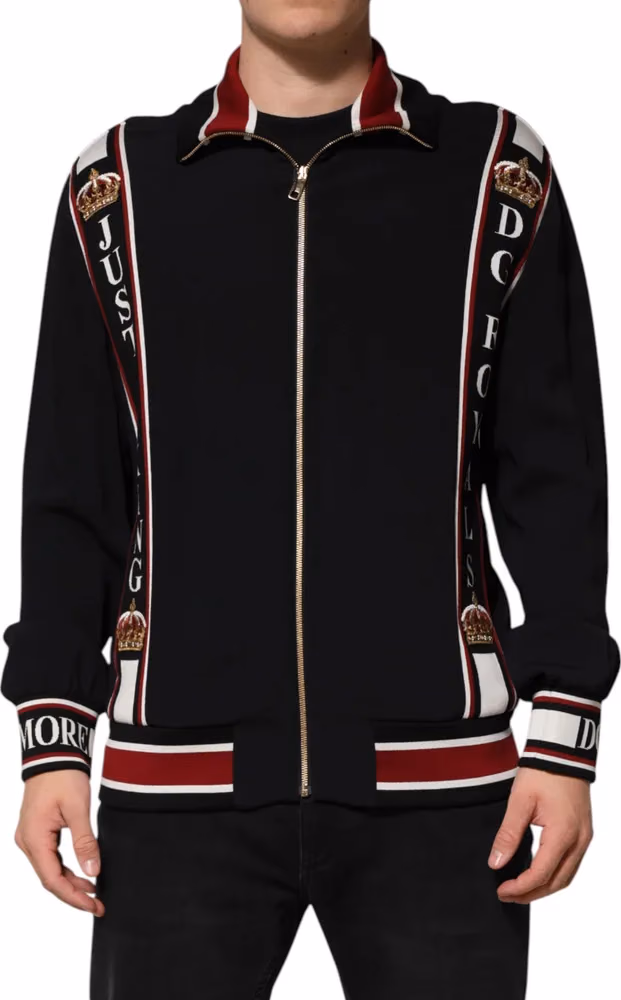 Dolce & Gabbana Black DG King Full Zip Sweatshirt  Sweater