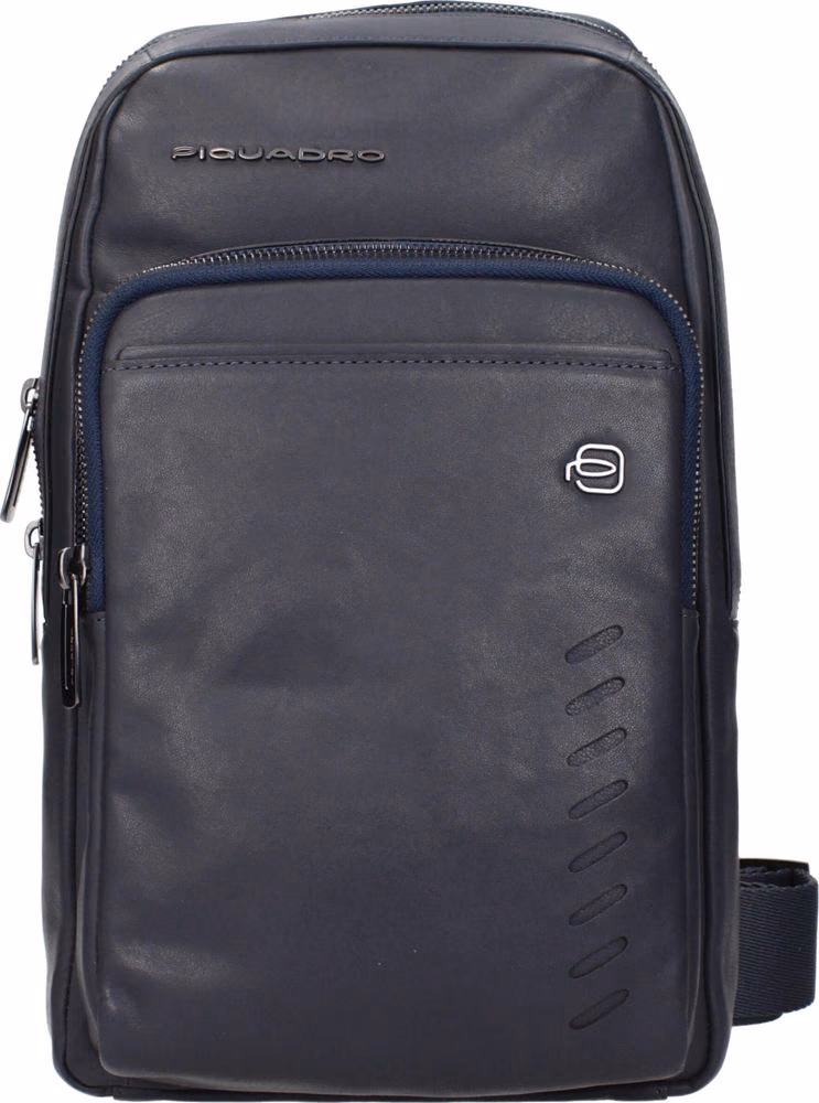 Piquadro Blue Leather Crossbody Bag