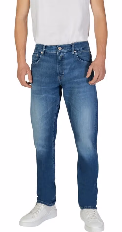 Replay Blue Cotton Slim Fit Jeans