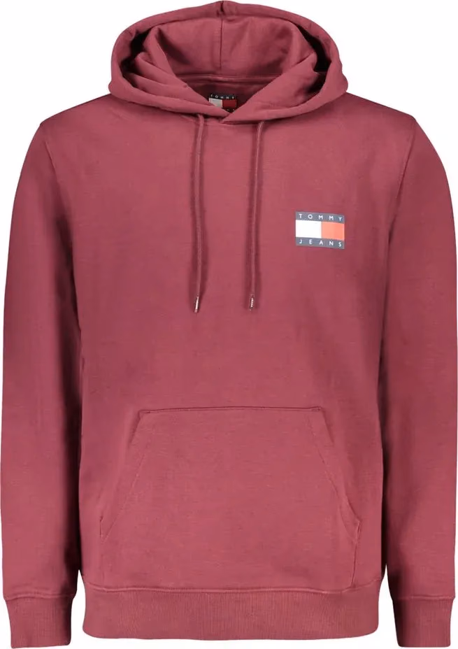 Tommy Hilfiger Red Cotton Men's Sweatshirt with Hood