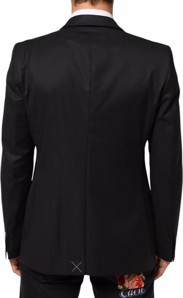 Dolce & Gabbana Dark Gray Single Breasted Men Coat MARTINI Blazer