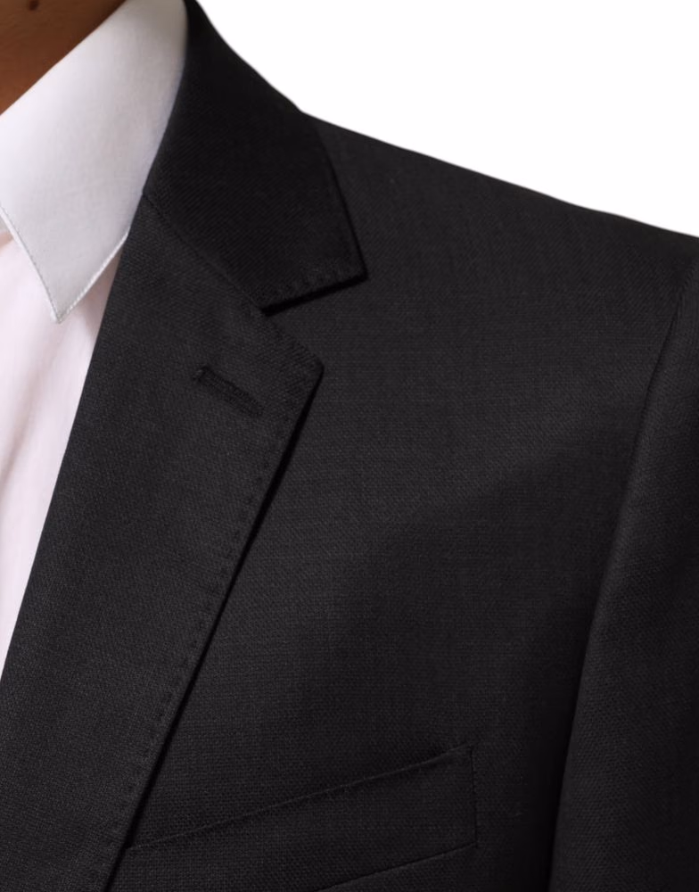 Dolce & Gabbana Dark Gray Single Breasted Men Coat MARTINI Blazer