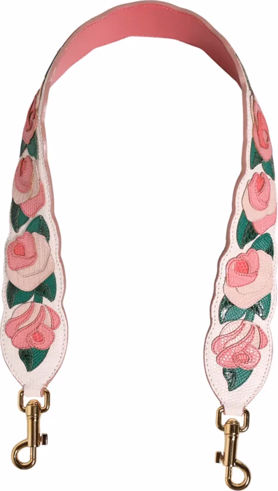 Dolce & Gabbana Strap White Floral Calf Leather Bag Accessory Shoulder