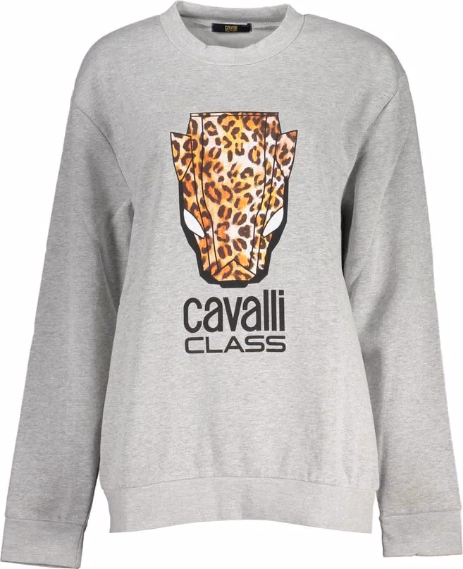 Cavalli Class Grigio Polyester Women Sweatshirt