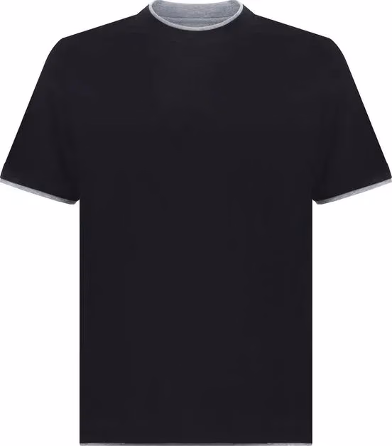 Brunello Cucinelli Black Cotton T-Shirt